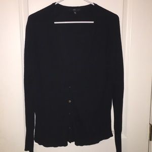 Black low vneck button up cardigan size XL